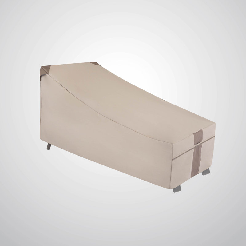 Beige Heavy-Duty Weather-Resistant Patio Chaise Lounge Covers, Set of 2