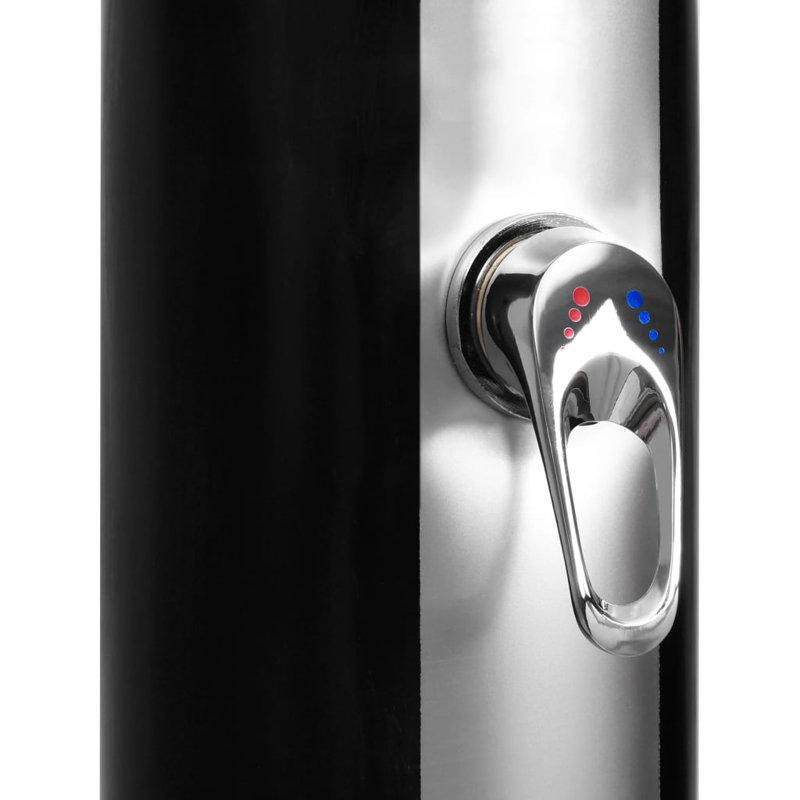 Black and Silver 86.6" PVC Free Standing Outdoor Solar Shower