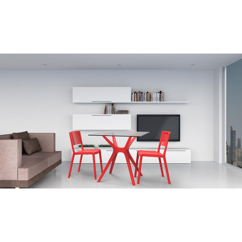 Spot Outdoor Dining Side Chair, Red