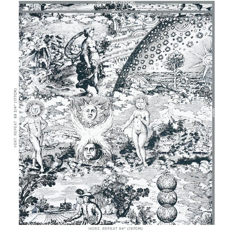 Schumacher x Johnson Hartig Modern Toile Fabric, Black