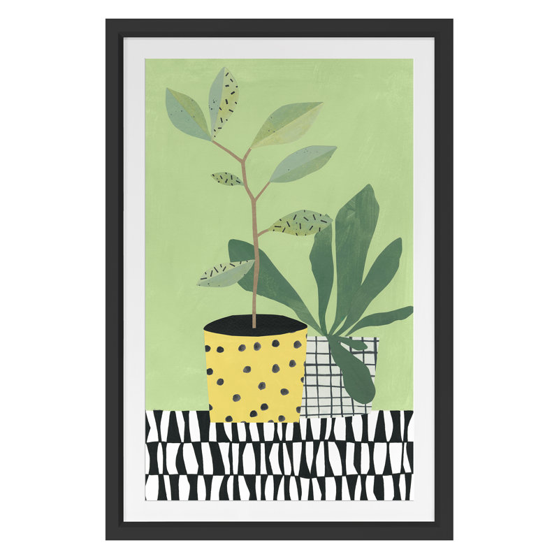 Table Plant 4 Print by Marie Lawyer, Black Framed, 30" H x 20" W