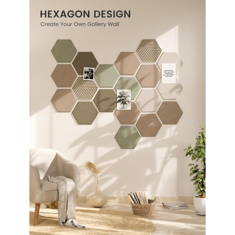 Panneau de tuiles en feutre Hexagon