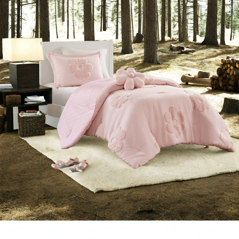 Ensembles de literie simple en chenille confortable, style floral réversible pour la maison