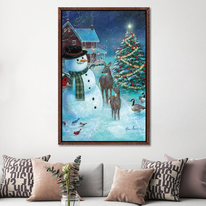 Frosty and Friends 1 Piece Wall Art on Canvas, 152.5 cm H x 101.5 cm W, Classic Wood Framed