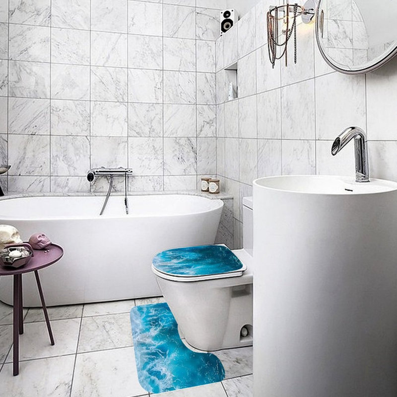 Ensemble de 2 tapis de salle de bain Ocean Wave