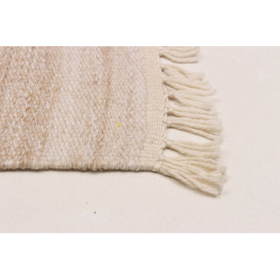 Tapis unique en laine nouvel âge rectangulaire 5 pi 1 po x 8 pi 3 po beige