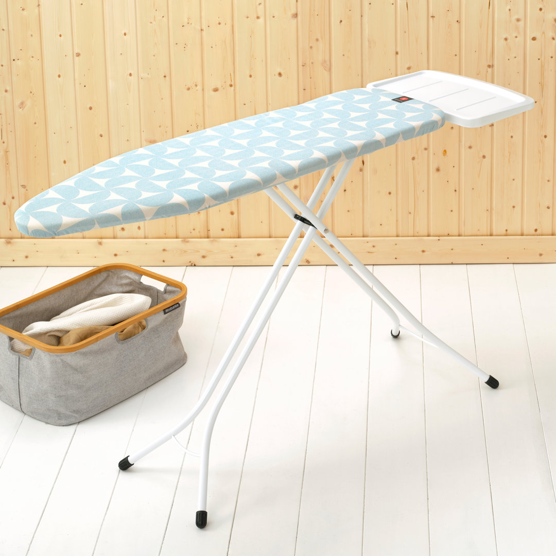 Brabantia - Ironing Board B - with XL Steam Unit Holder - Medium & Foldable - Adjustable Height - Non-Slip Rubber Feet Cotton Cover - Child & Transport Lock - Fresh Breeze - 124 x 38 cm - Image 4