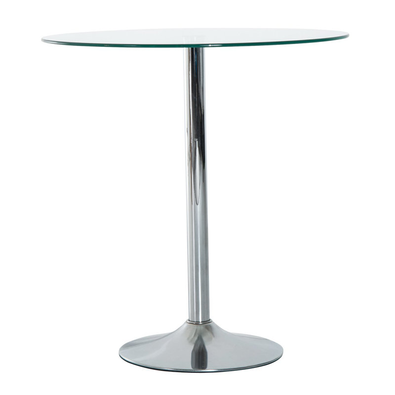 Veranda Round Glass Top Dining Table, Clear