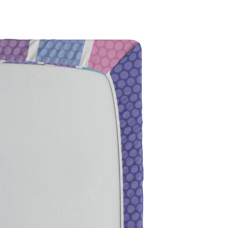 Microfiber Fitted Sheet, Twin Fitted Sheet, Blue/Purple/Pink Striped