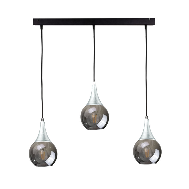 Crespin 3 - Light Kitchen Island Pendant, Grey, Black/Silver