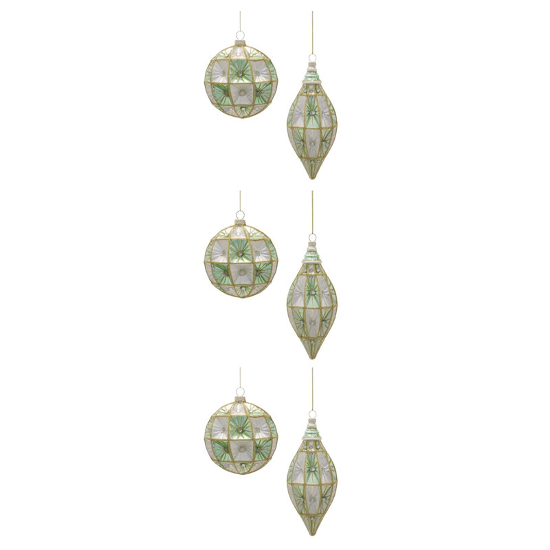 Ensemble d'ornements en verre (ensemble de 6)