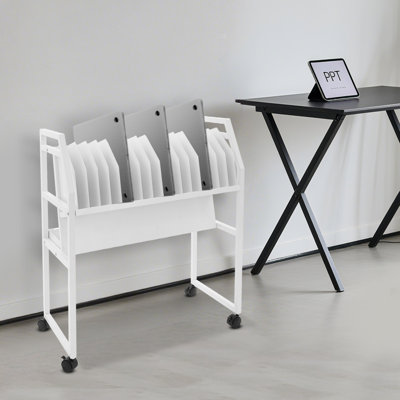 Chariot de chargement pour tablette et ordinateur portable, chariot de chargement avec 16 compartiments de rangement, chariot de chargement avec séparateurs amovibles