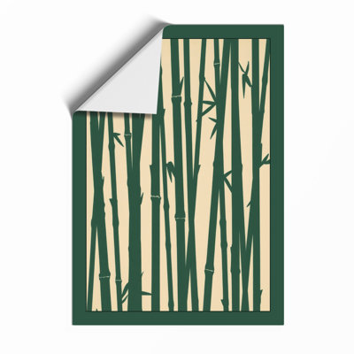 Bamboo in Green Japandi - Framed Print