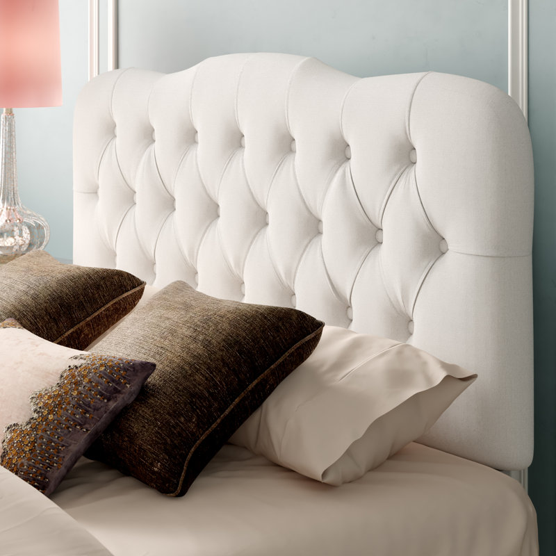 Michaela Upholstered Headboard, White Performance Twill, Twin