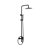 Brushed Gold Wall Mount Pressure Balanced Shower System with High Pressure Rain Shower Head, Handheld Sprayer and Adjustable Slide Bar-133058748