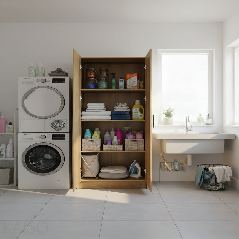 Armoire de rangement polyvalente en chêne