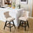 38.39 In. High Bar Chairs With Velvet Cover, Wooden Legs, Beige - Of 2 For Dining Room Curved Back, Foam Filling-823860931
