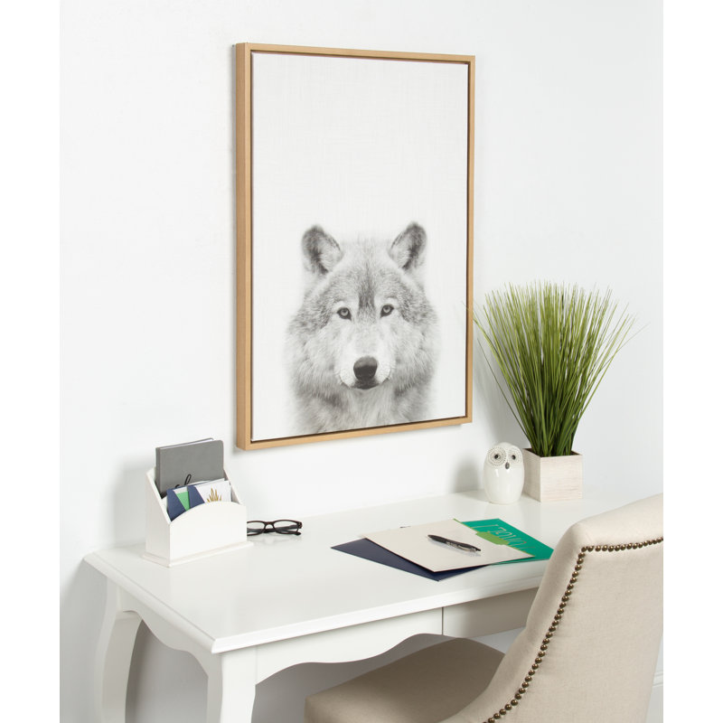 «Wolf» par Simon Te of Tai, reproduction d'art sur toile encadrée, Naturel, H 23 po x l 33 po