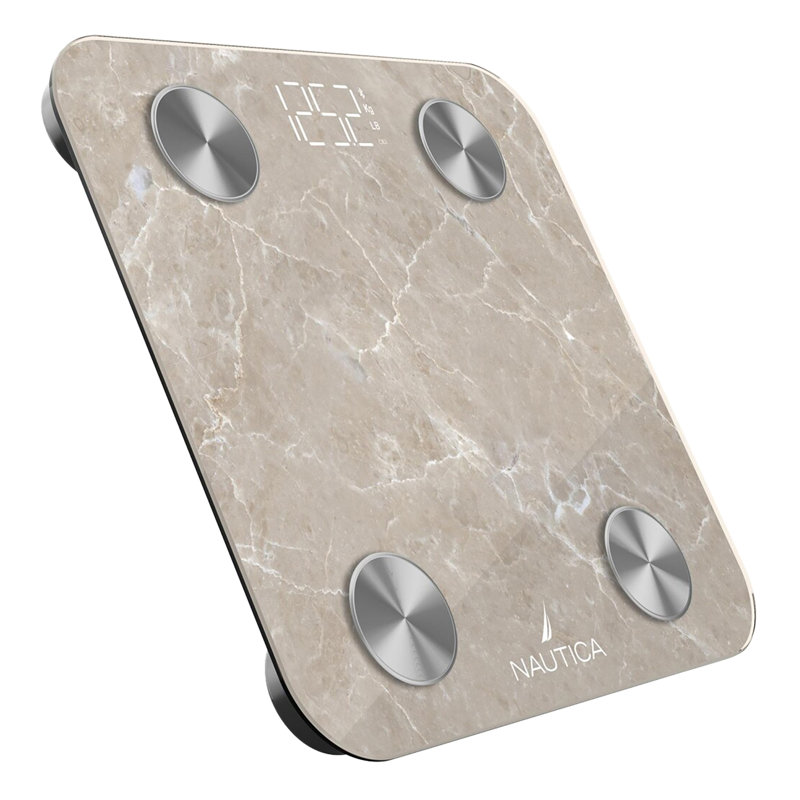 Nautica® 396-Lb. Capacity Smart Bluetooth Digital Bathroom Scale, Quartz Stone, Quartz Stone