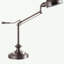Lampe de table réglable en métal de 24,5 po de hauteur avec bras pivotant perchoir, finition argentée