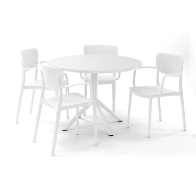 Farrah Loft Armchair 5 Person Dining Set