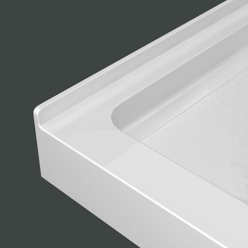 Plateau de douche rectangulaire en alcôve en acrylique blanc 60 po x P 30 po