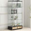 Vitrine avec bibliothèque en verre, grands tiroirs et lumière DEL-1840593155