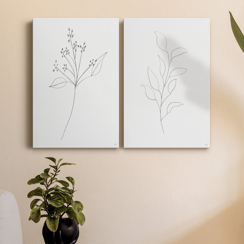«Botanical Gesture V», ensemble de 2 impressions sur toile tendue, H 60 po x l 80 po x P 2 po