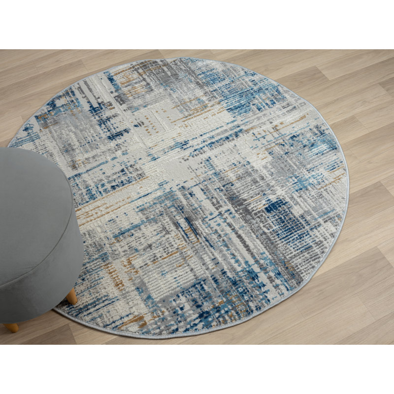 Saskia Beige Rug, Round 120cm