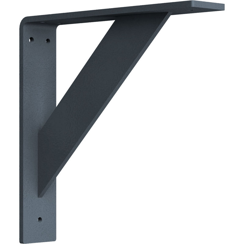 Support traditionnel en acier, H 10 po x l 2 po x P 10 po, Gris martelé