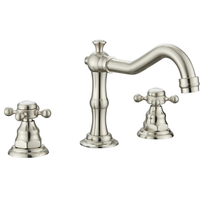 8 Inch Widespread Bathroom Faucet Bathroom Faucet 3 Hole Double Cross Handle Bathroom Sink Faucet Deck Mount With Pop Up Drain Assembly And Faucet Supply Hoses