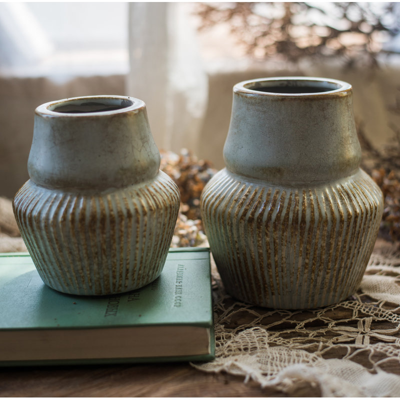 Vase de table sous-vitrage en céramique Rutz, H 7 po x l 6 po x P 6 po