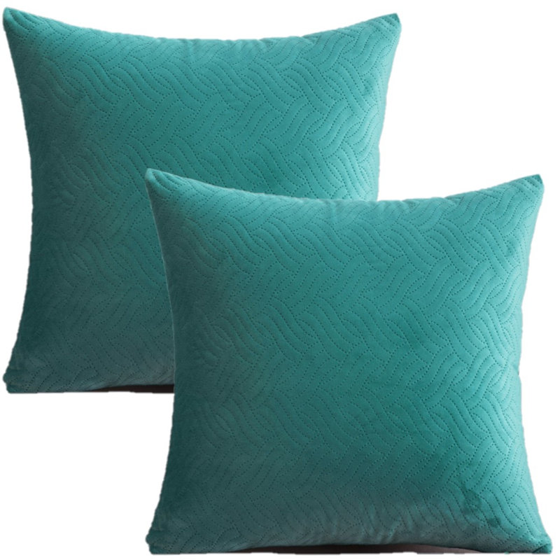 Ensemble de 2 housses de coussin à jet ultrasonique, Bleu sarcelle