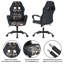Gaming Chair Ergonomic Office Chair Computer Chair with Lumbar Support Ergonomic Pu Leather Adjustable Height Executive Chair for Women Men and Adults