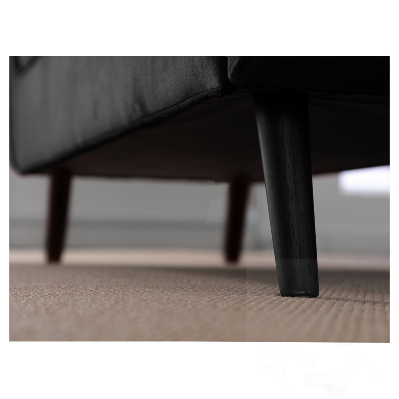 Tufted Long Bench With Storage, Black