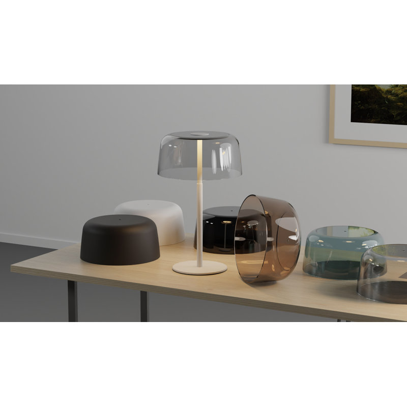 Yurei LED Desk Table Lamp, Clear, Matte White