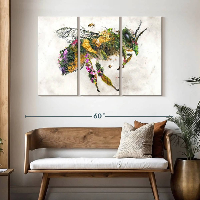 Abeille à miel Brampt, surréalisme naturel, H 32 po x l 50 po
