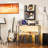 Vinyl Record Player Stand With Guitar Stand, Record Player Table With Rgb Led Light, Record Player Cabinet With Vinyl Storage Holds Up To 300+ Albums, Vinyl Player Stand For Home Use-480556309