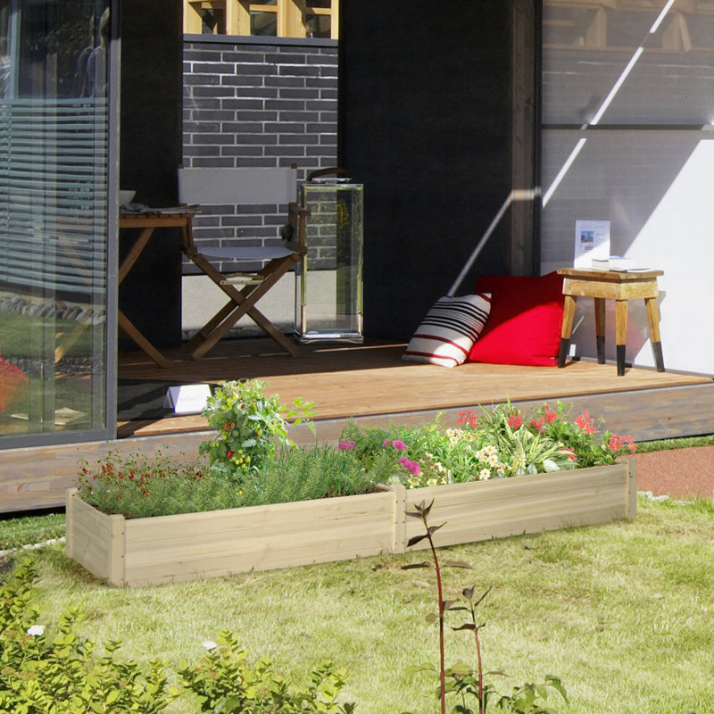 Lit de jardin surélevé en bois pour légumes, herbes et fleurs