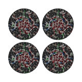 Ouroboros Skulls Vegan Leather Round Pebble Placemat