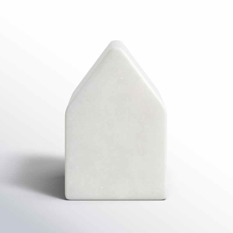 Adalynn Marble Home Object, White, 2.25" H x 1.5" W x 1.5" D
