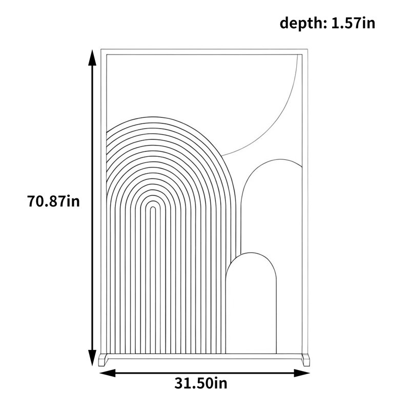Tahiya, H 70,87 po x l 31,5 po x P 1,57 po