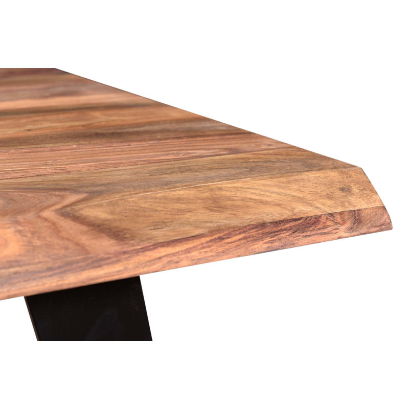 Calandre Solid Wood Bench, 18" H x 60" W x 16" D, Natural/Black