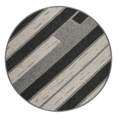  Tapis lavable rayé gris clair