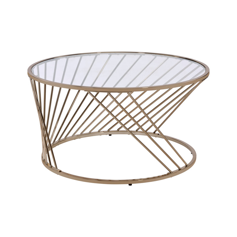 Vibeke Round Coffee Table with Glass Top