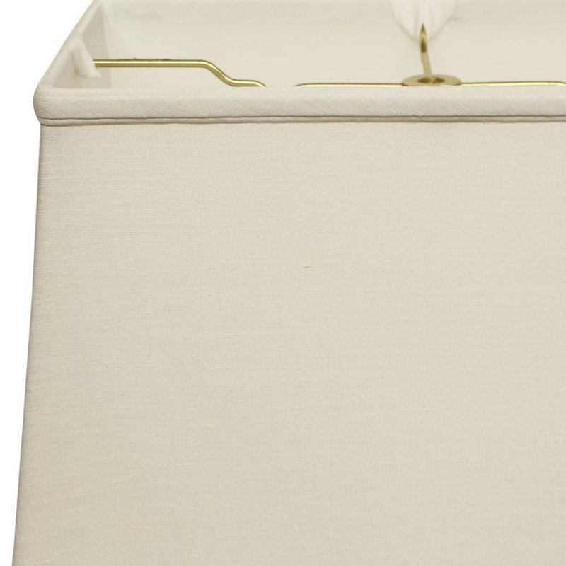 White Linen Lamp Shade, White, 12" H x 18" W x 18" D