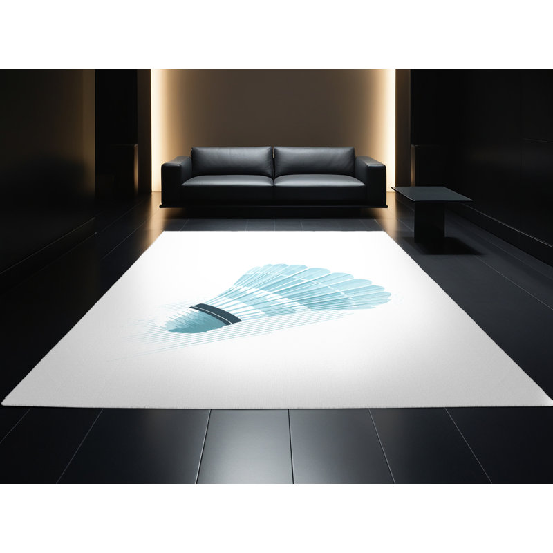 Tapis bleu à volants Wilmington Badminton, 8 x 12