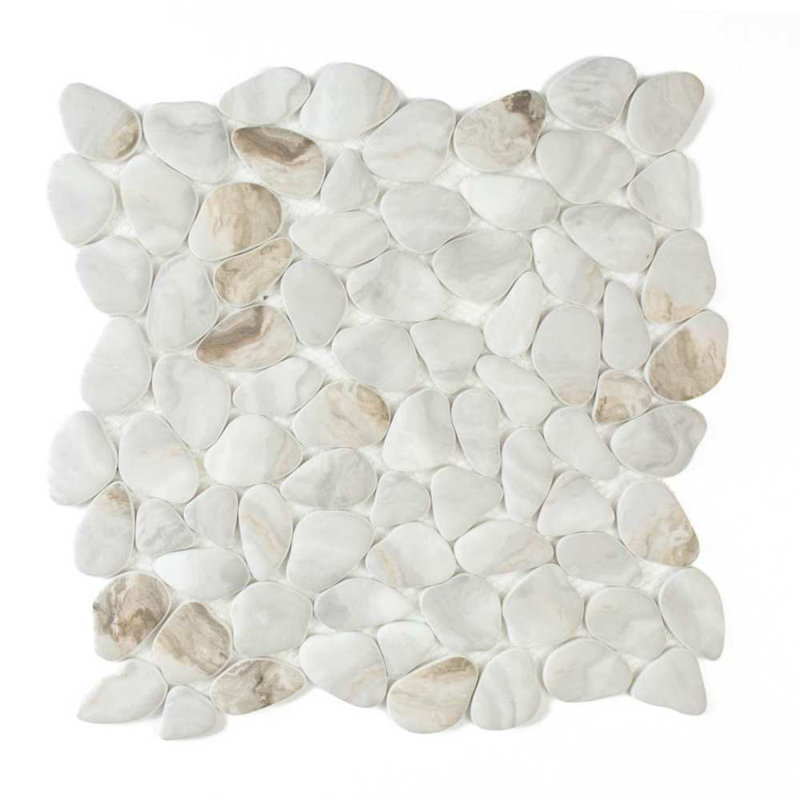 Huron Glass Pebbles Mosaic Tile, Drift