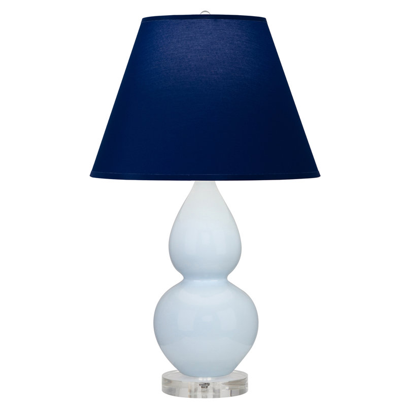 Petite lampe d'appoint à double gourde, Bleu marine/gris, Bleu pastel