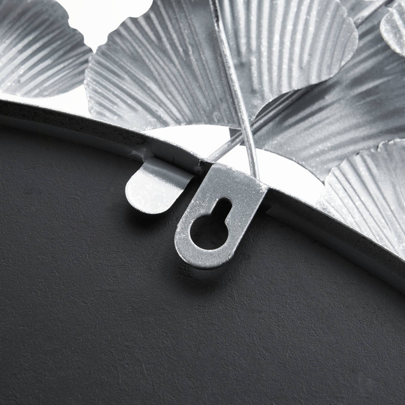Miroir mural rond Gingko 30,5 pouces, parfait pour ajouter de l'élégance et de la lumière à n'importe quelle pièce grâce à son design unique et sa surface réfléchissante